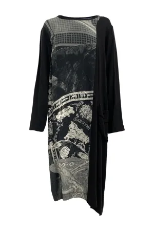 Black and White Print Shift Dress
