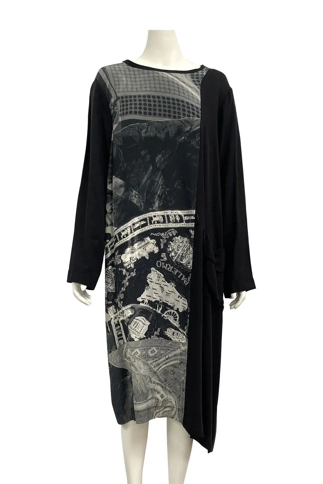 Black and White Print Shift Dress