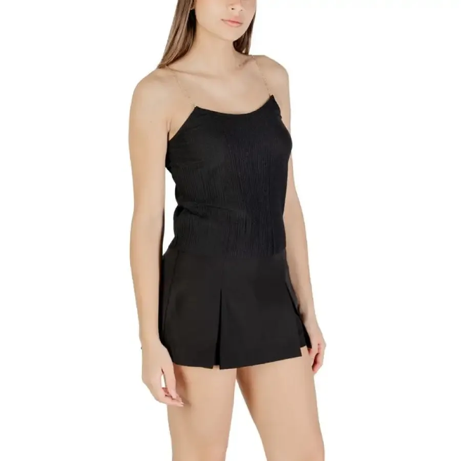 Black Ribbed Mini Dress