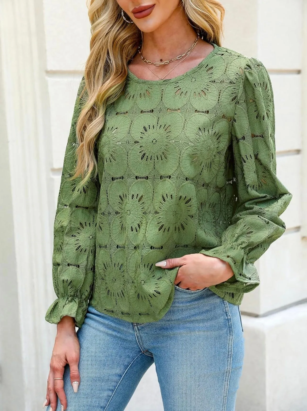 Blooming Blossom Olive Green Summer Top