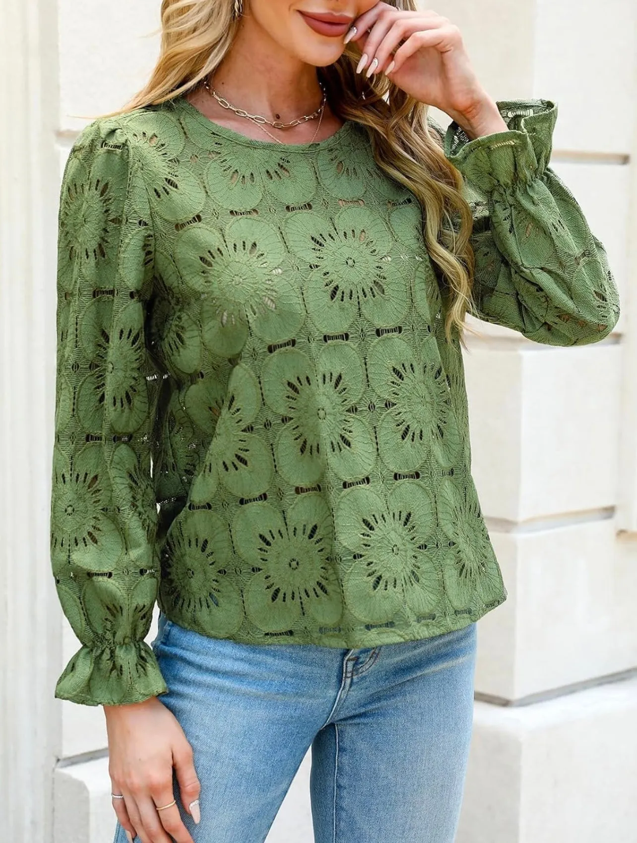 Blooming Blossom Olive Green Summer Top