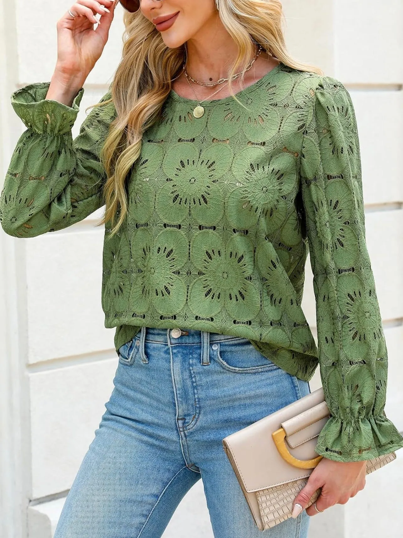 Blooming Blossom Olive Green Summer Top