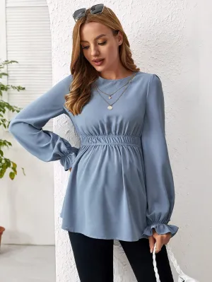 Blusa Peplum de Manga Volante