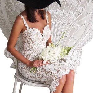 Brand Openwork Crochet Lace Dress Fashion Sleeveless Spaghetti Strap Dress Vestidos Party Women Dresses Summer YLFZ1130