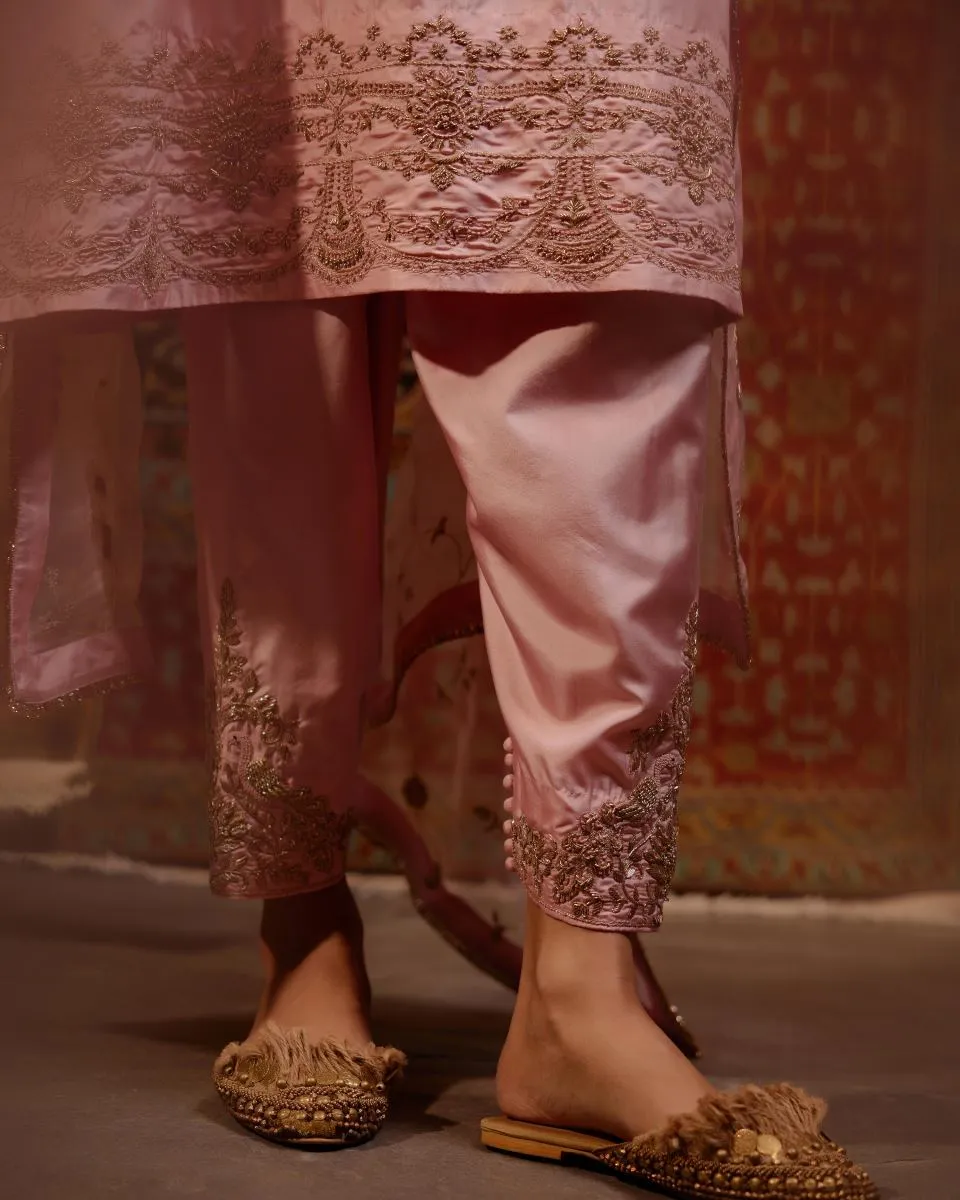 Bulbul blush tunic with trousers-4