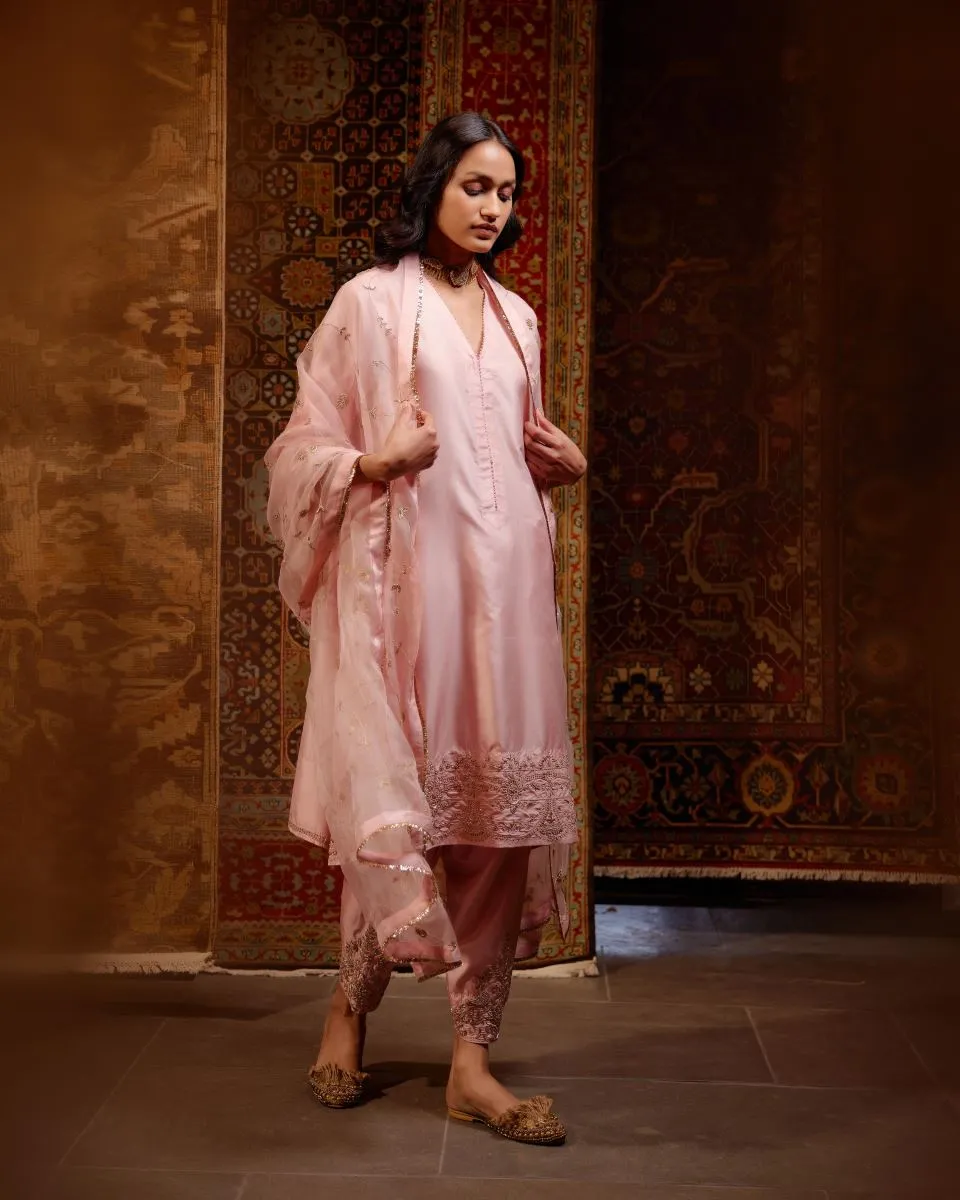 Bulbul blush tunic with trousers-4