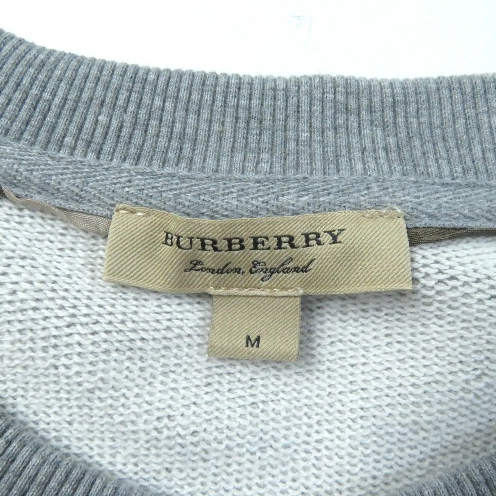 Burberry Cotton Crew Neck Tunic Dress Gray M