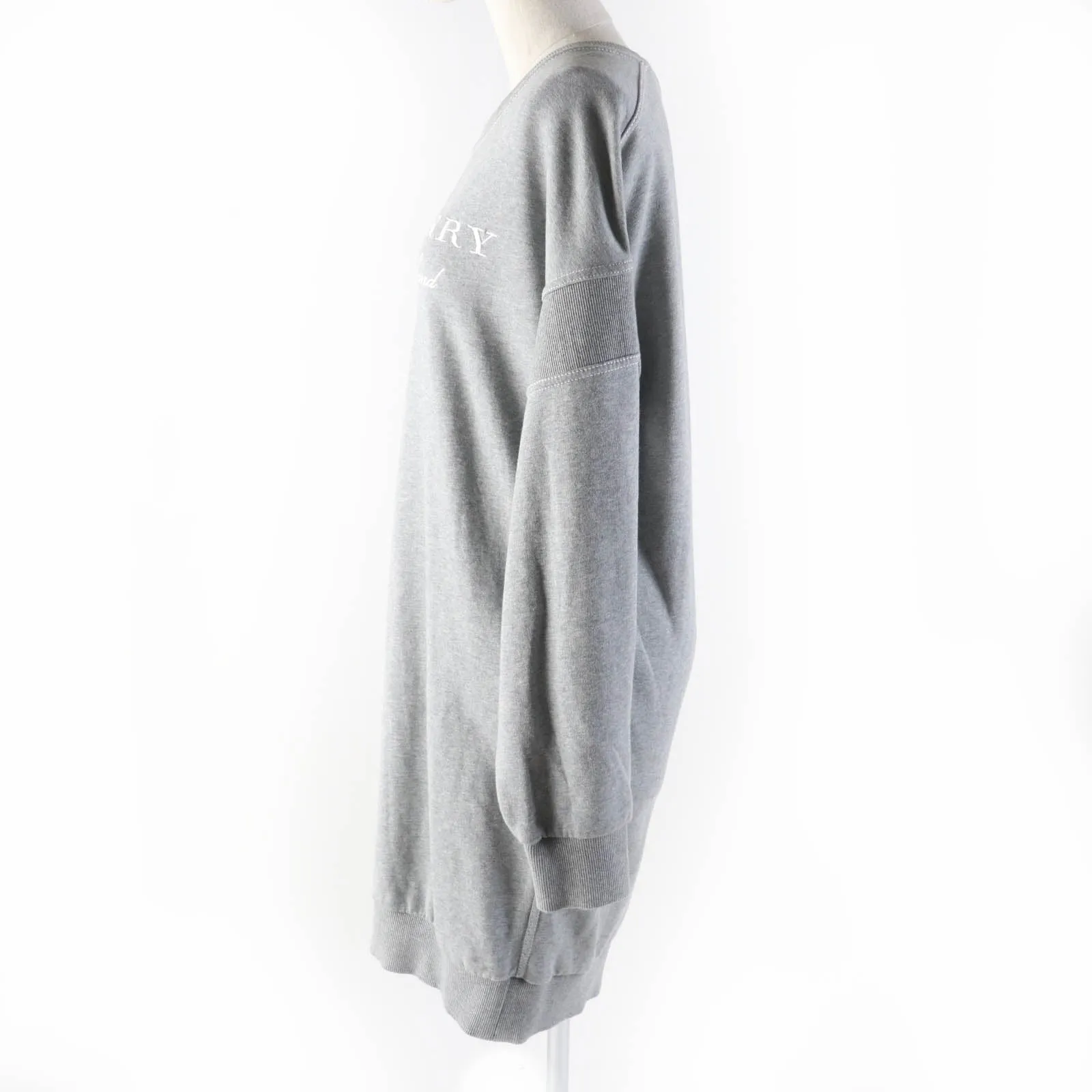 Burberry Cotton Crew Neck Tunic Dress Gray M