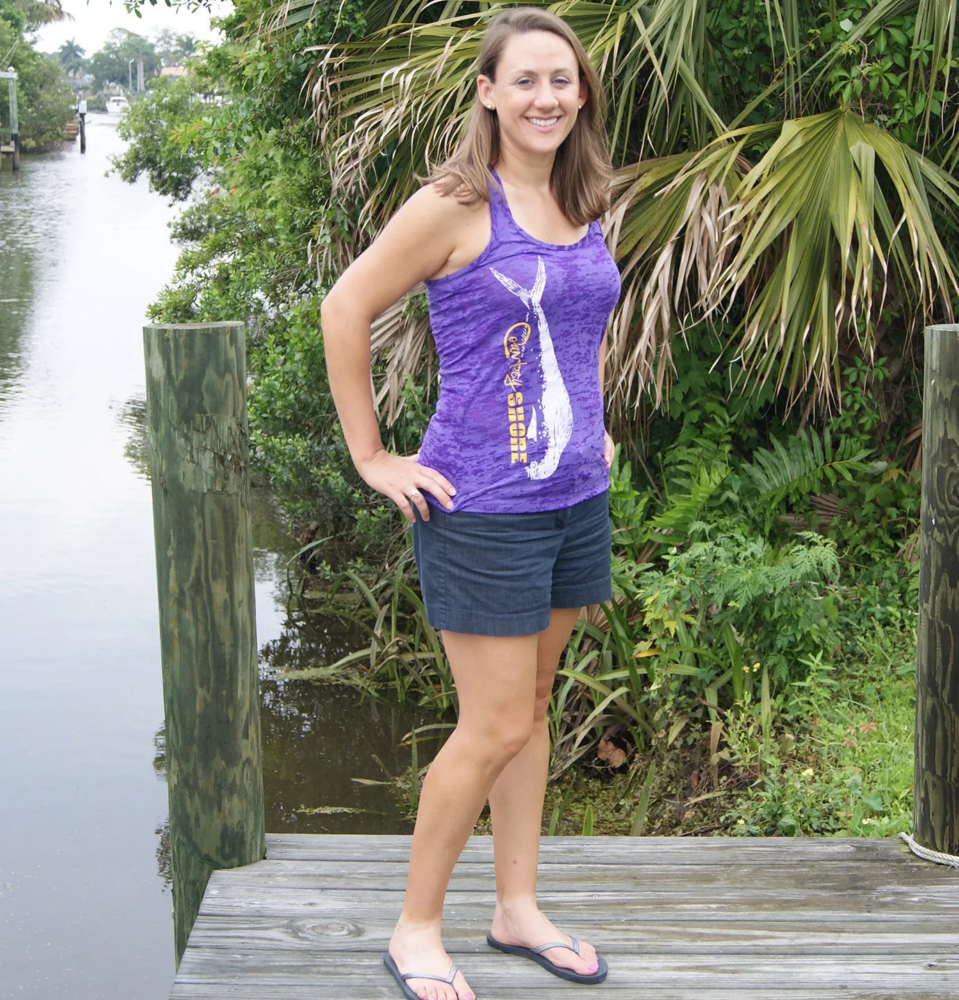 Burnout Purple Mahi Tank Top