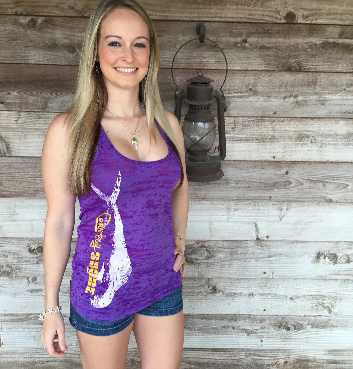 Burnout Purple Mahi Tank Top
