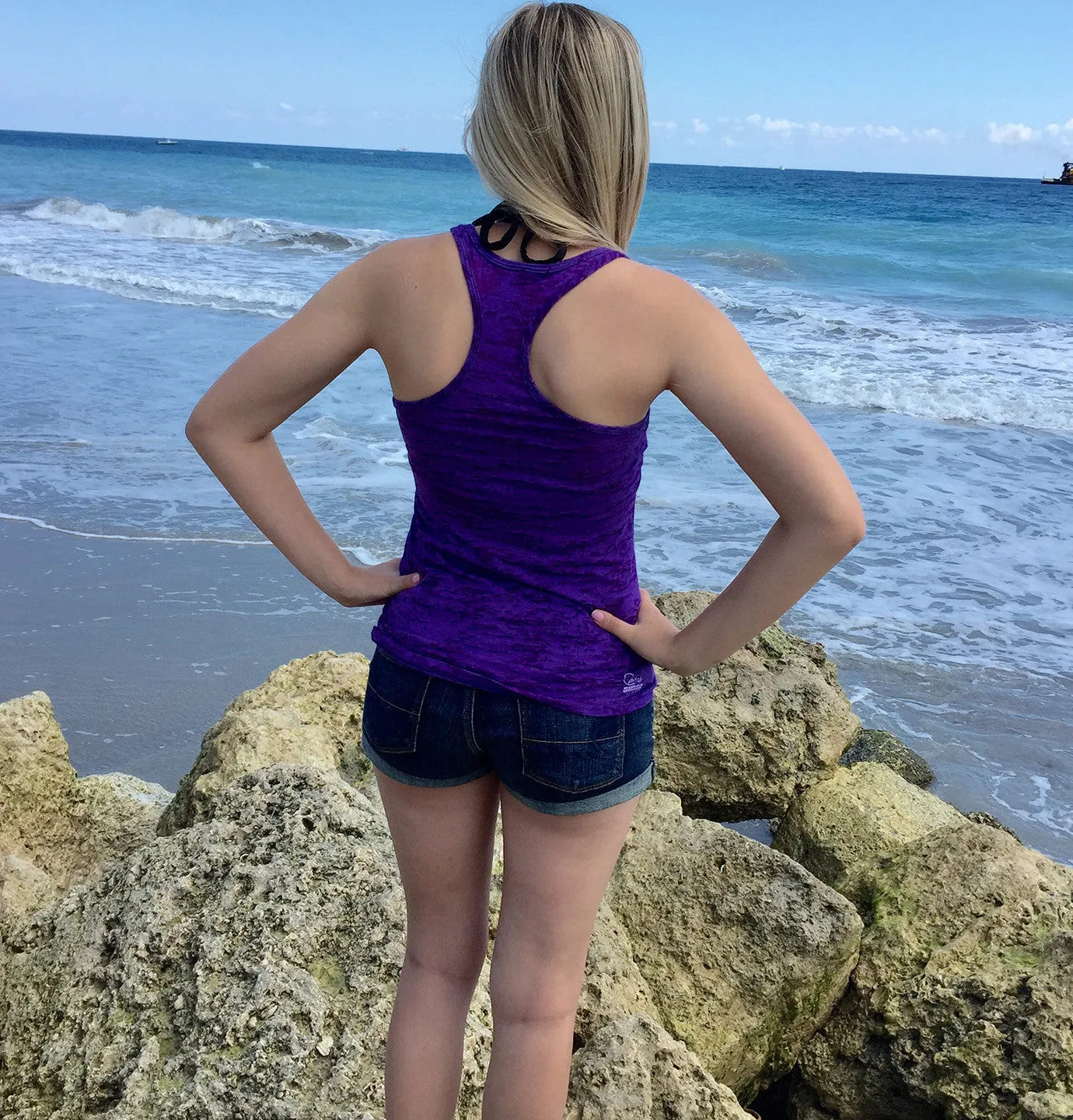 Burnout Purple Mahi Tank Top