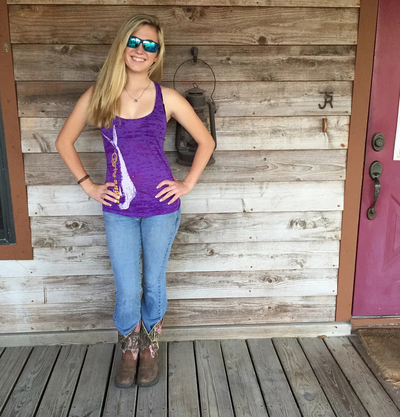 Burnout Purple Mahi Tank Top