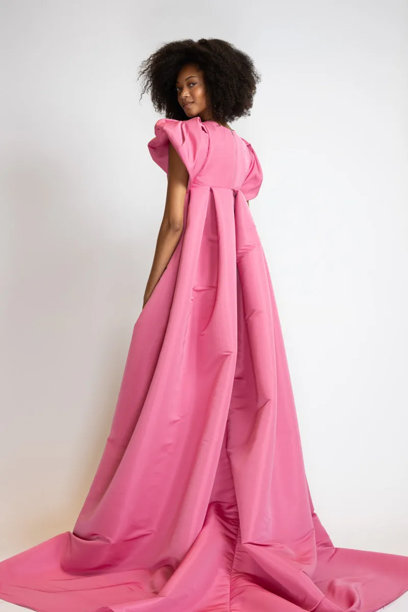 Camellia Faille Cape Top