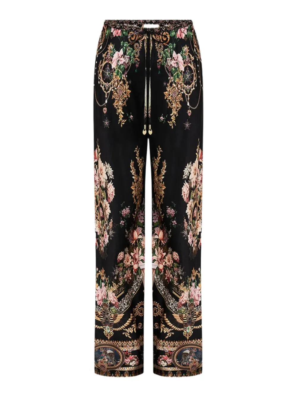 Camilla Bias Cut Drawstring Pant in Dynasty Daze