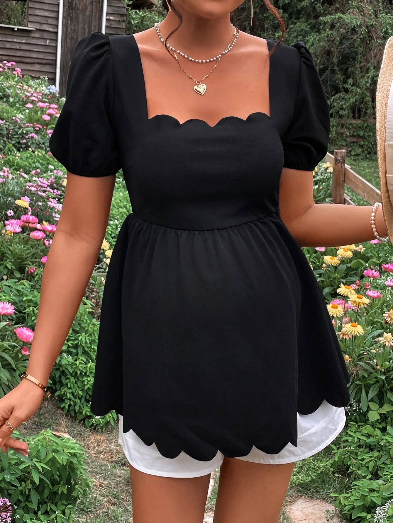 Camiseta de Maternidad Peplum de Cherry Vibes en