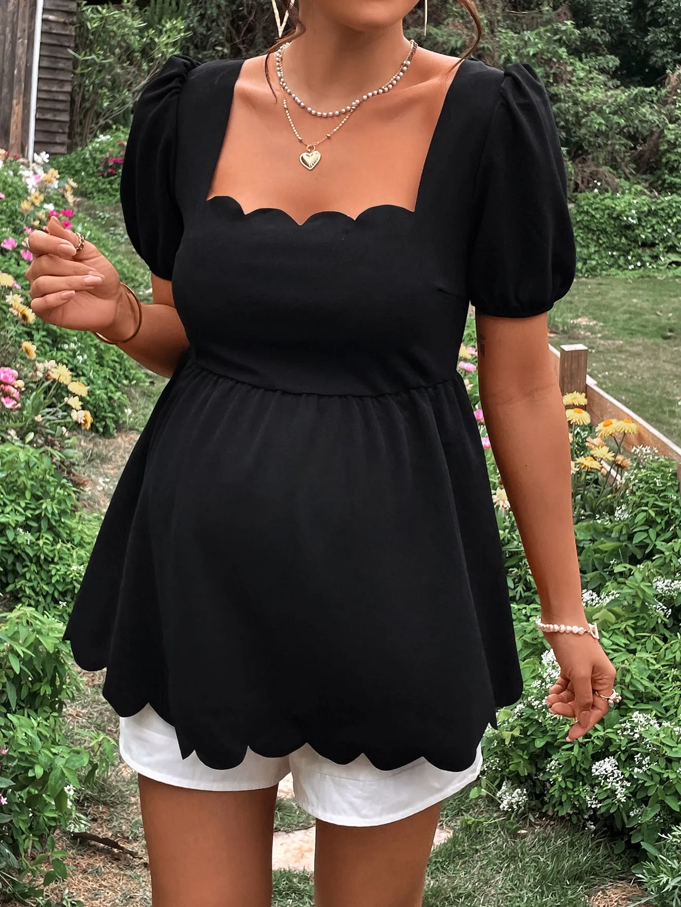 Camiseta de Maternidad Peplum de Cherry Vibes en