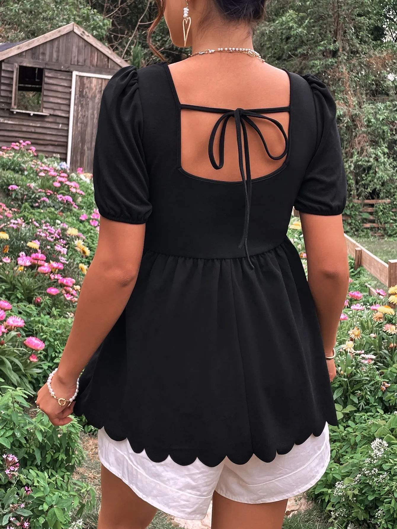 Camiseta de Maternidad Peplum de Cherry Vibes en