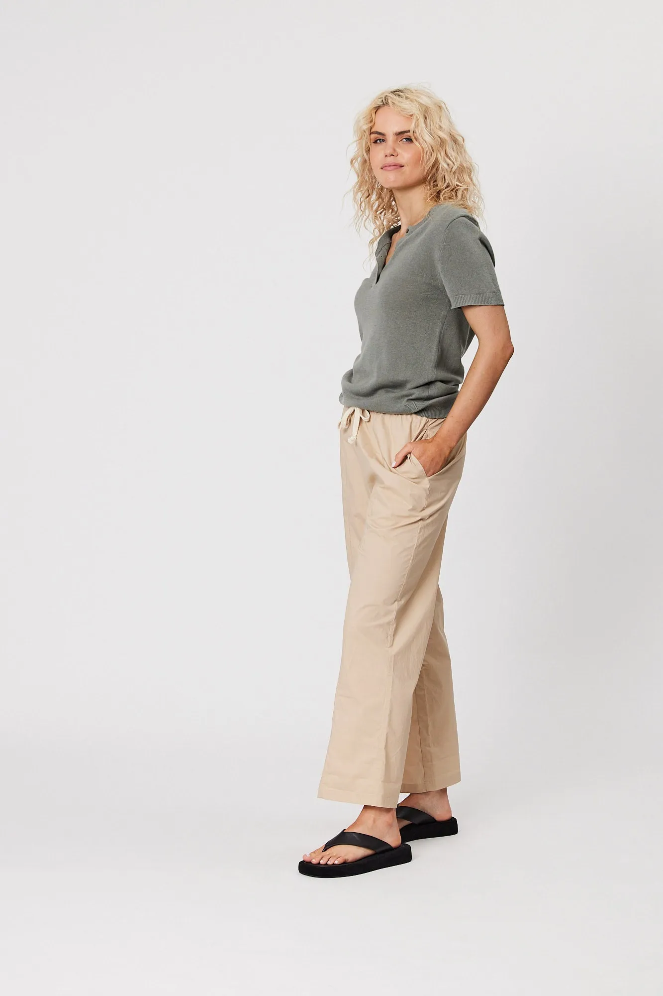 Castaway Henley Tee - Sage