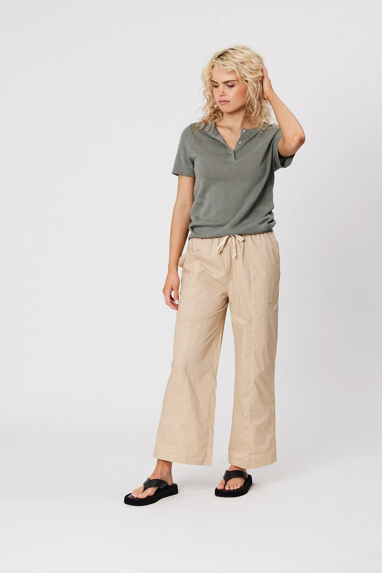 Castaway Henley Tee - Sage
