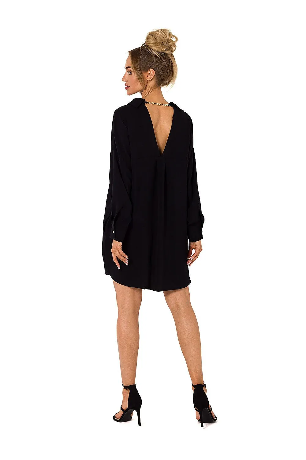 Chain-Detail Collar Back Tunic