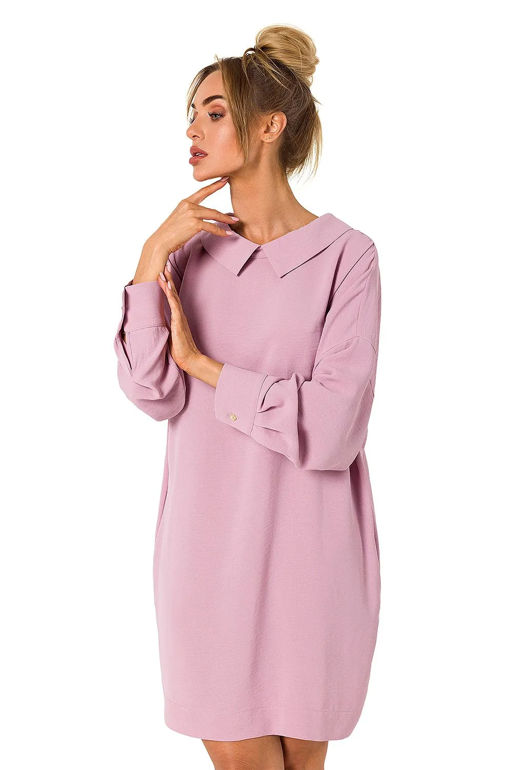Chain-Detail Collar Back Tunic