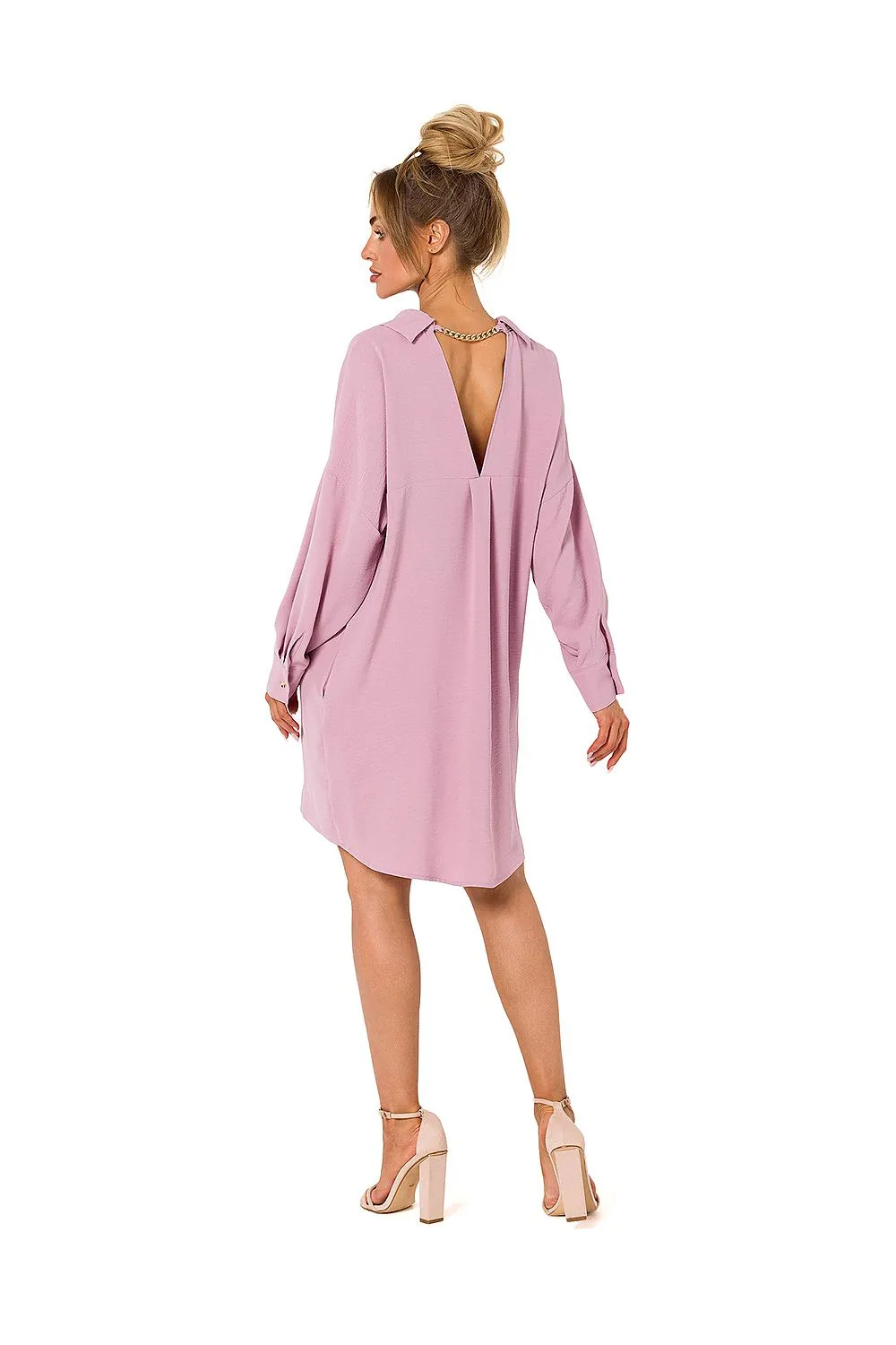 Chain-Detail Collar Back Tunic