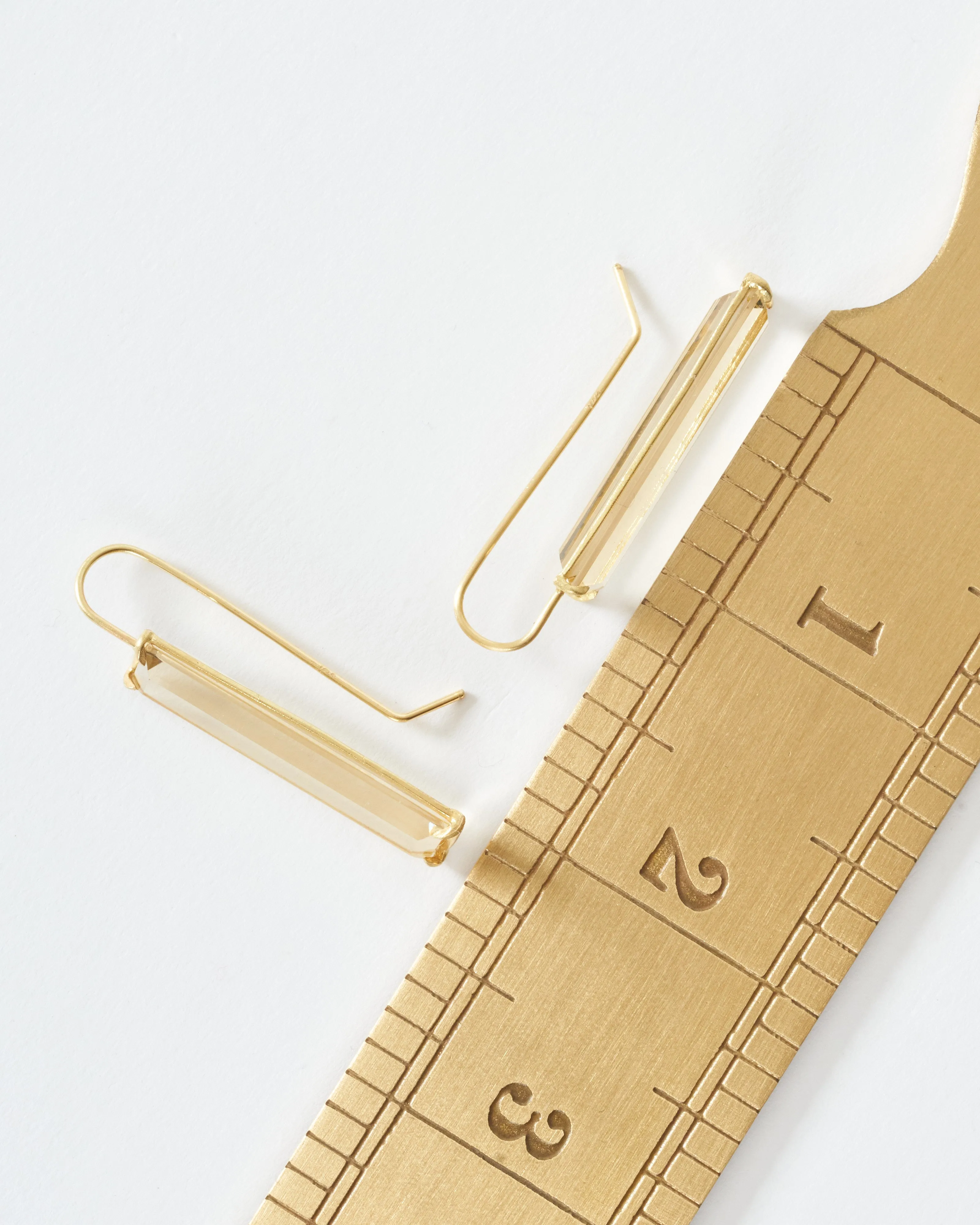 champagne citrine prism earrings