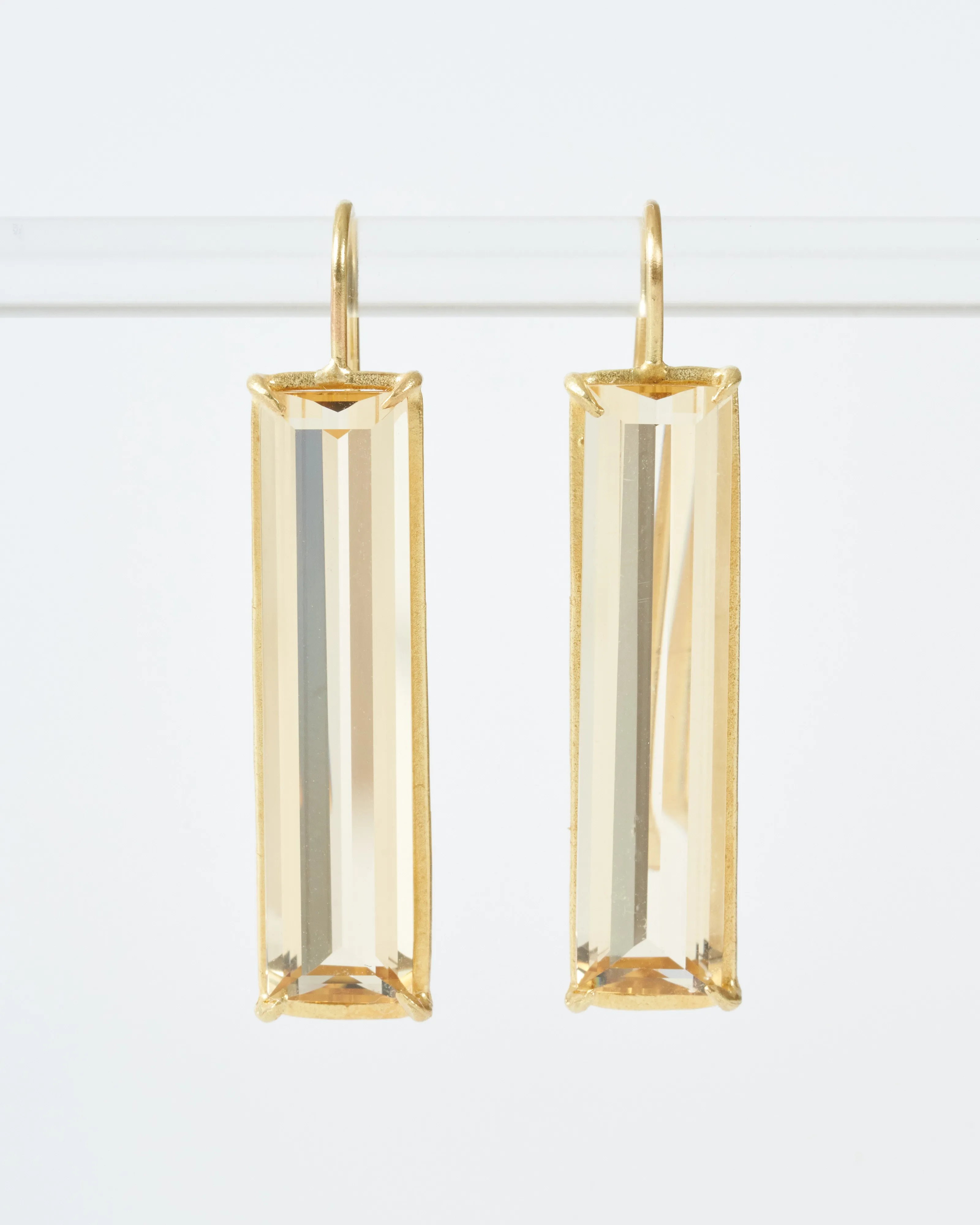 champagne citrine prism earrings