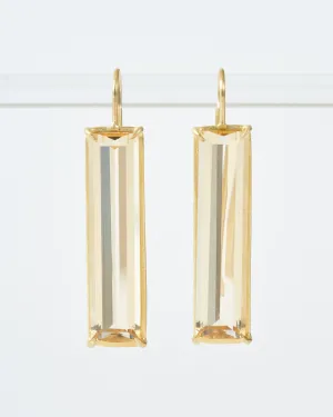 champagne citrine prism earrings