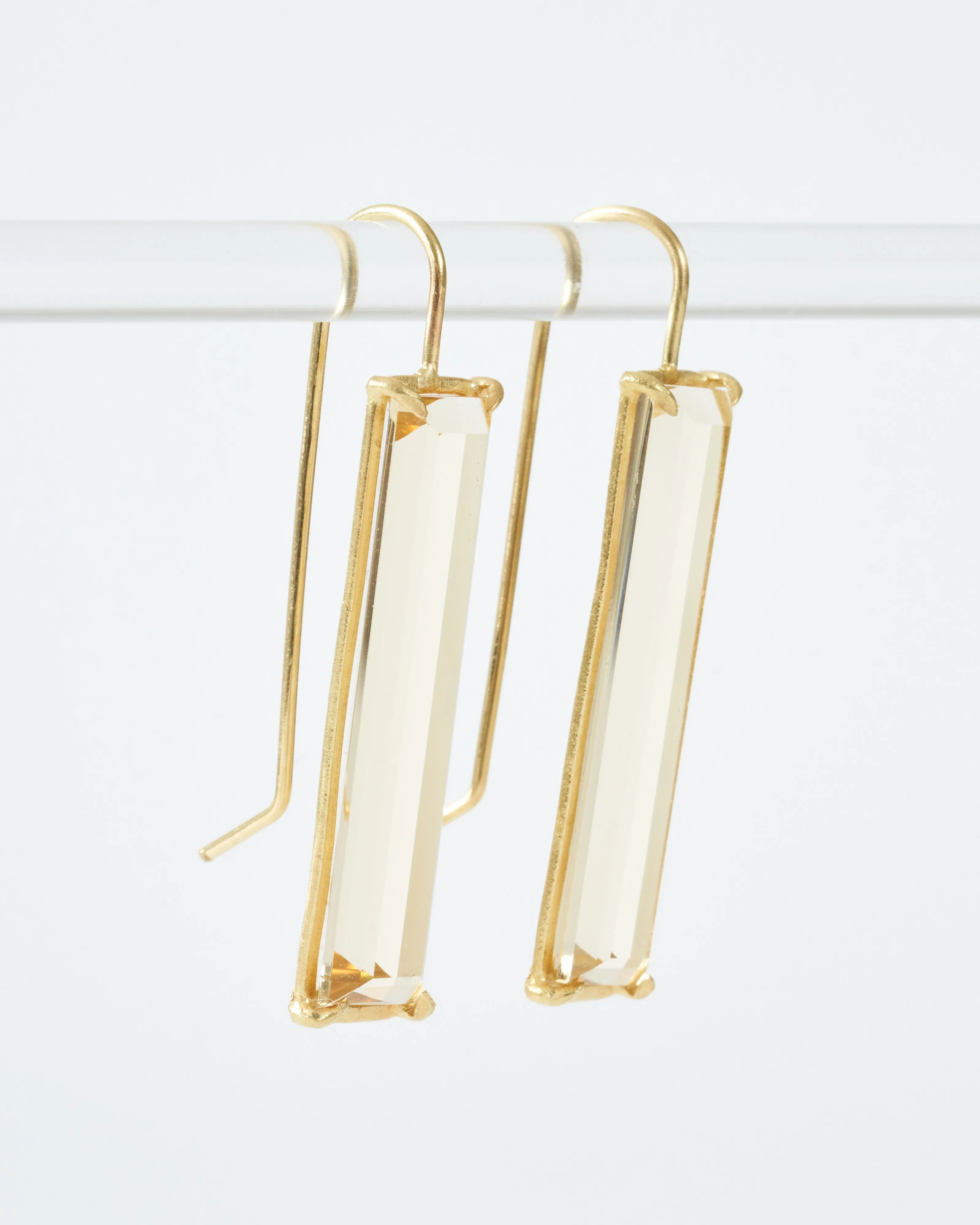 champagne citrine prism earrings