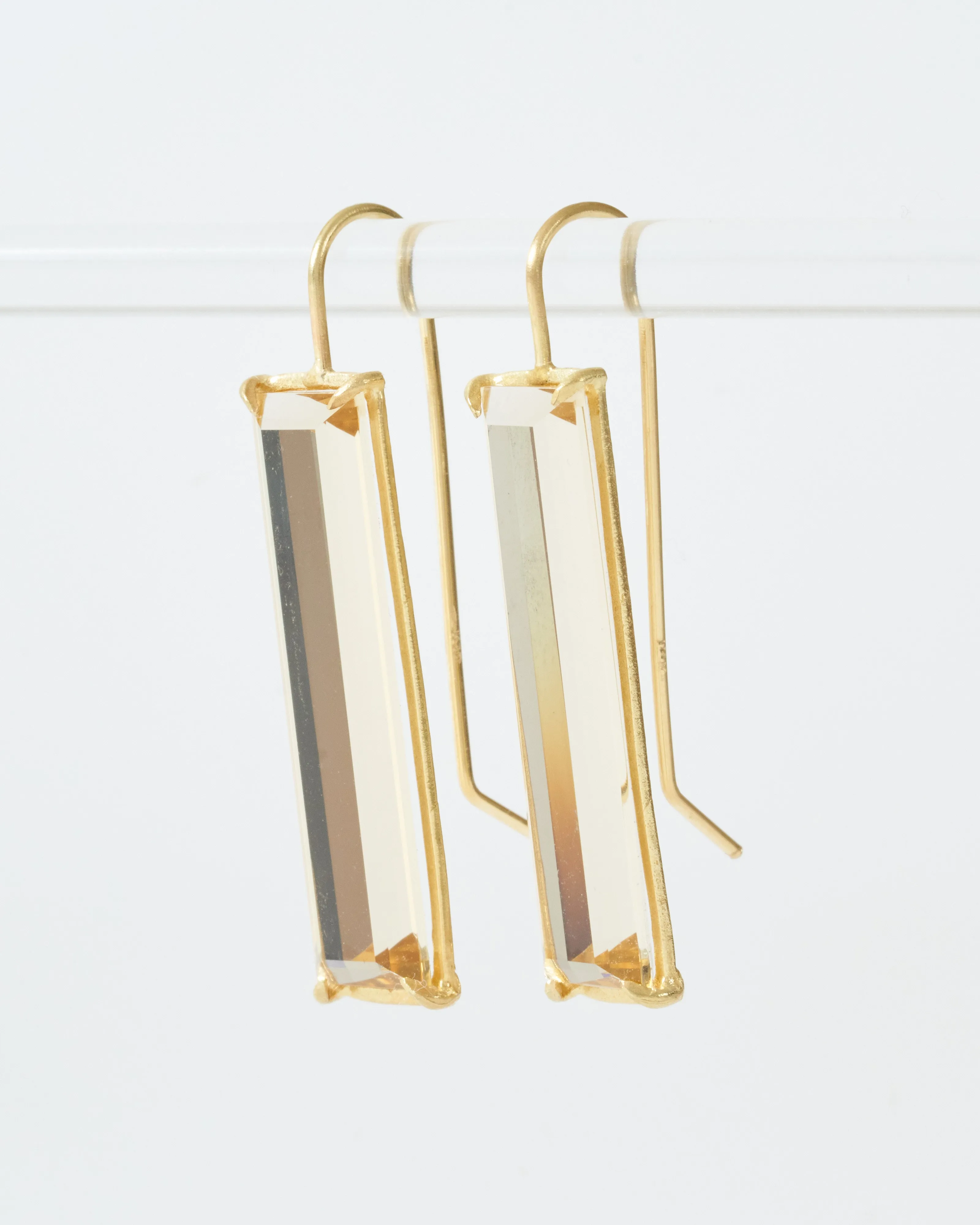 champagne citrine prism earrings