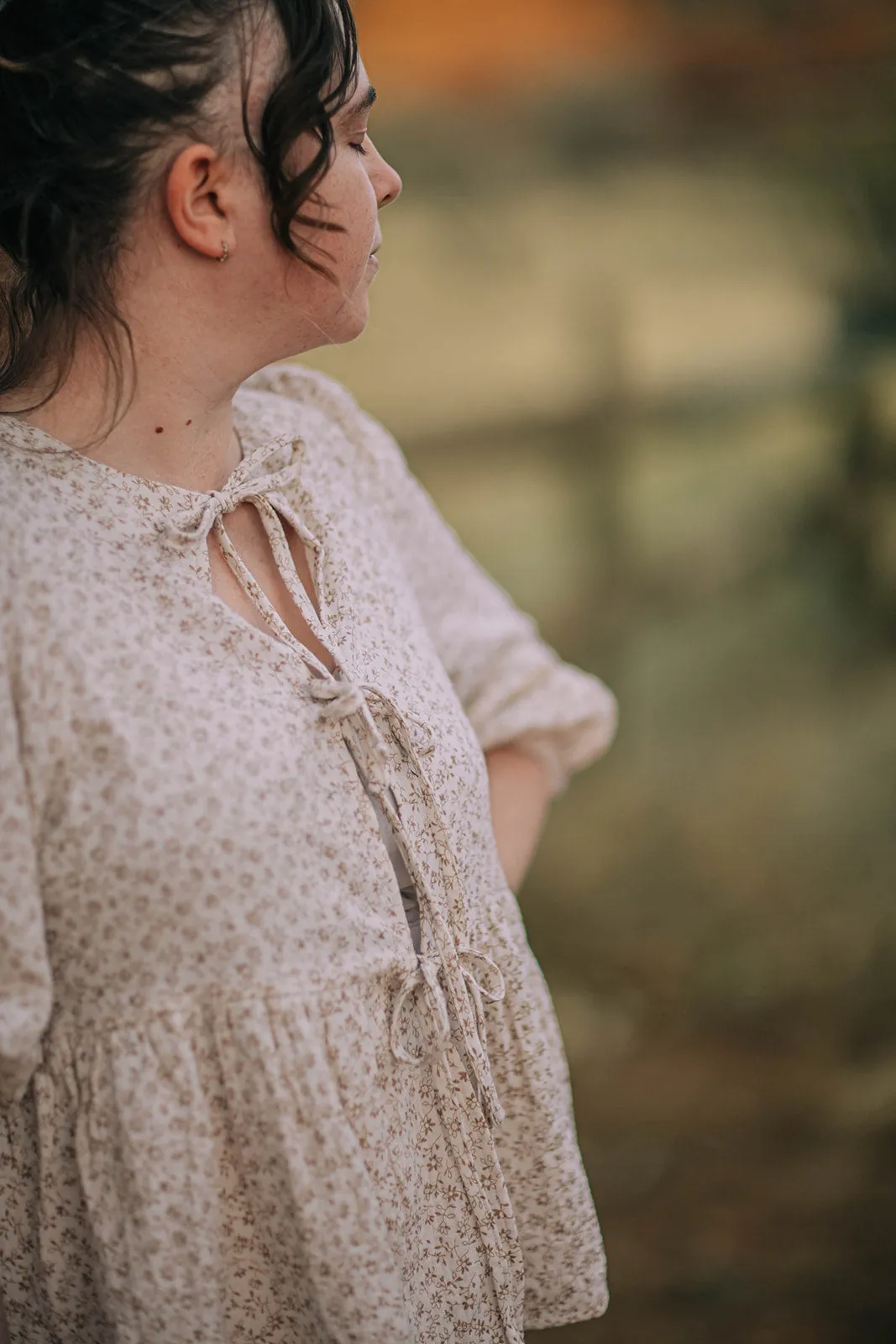 Claire Blouse - Peach Floral