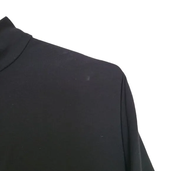 COS Collection of Style Tunic Top Sz Medium M Jersey Knit Black Turtle Neck