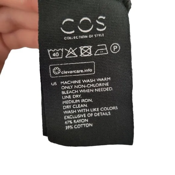 COS Collection of Style Tunic Top Sz Medium M Jersey Knit Black Turtle Neck