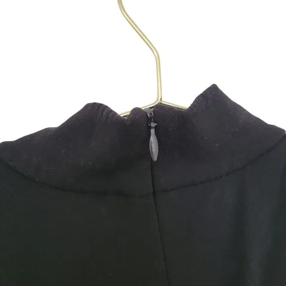 COS Collection of Style Tunic Top Sz Medium M Jersey Knit Black Turtle Neck