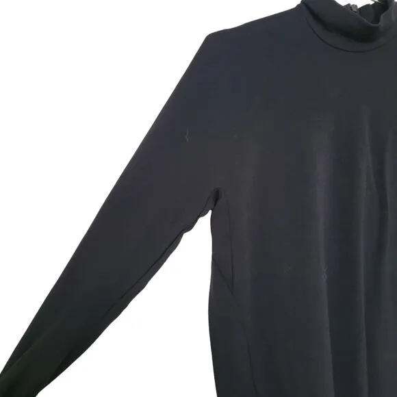 COS Collection of Style Tunic Top Sz Medium M Jersey Knit Black Turtle Neck