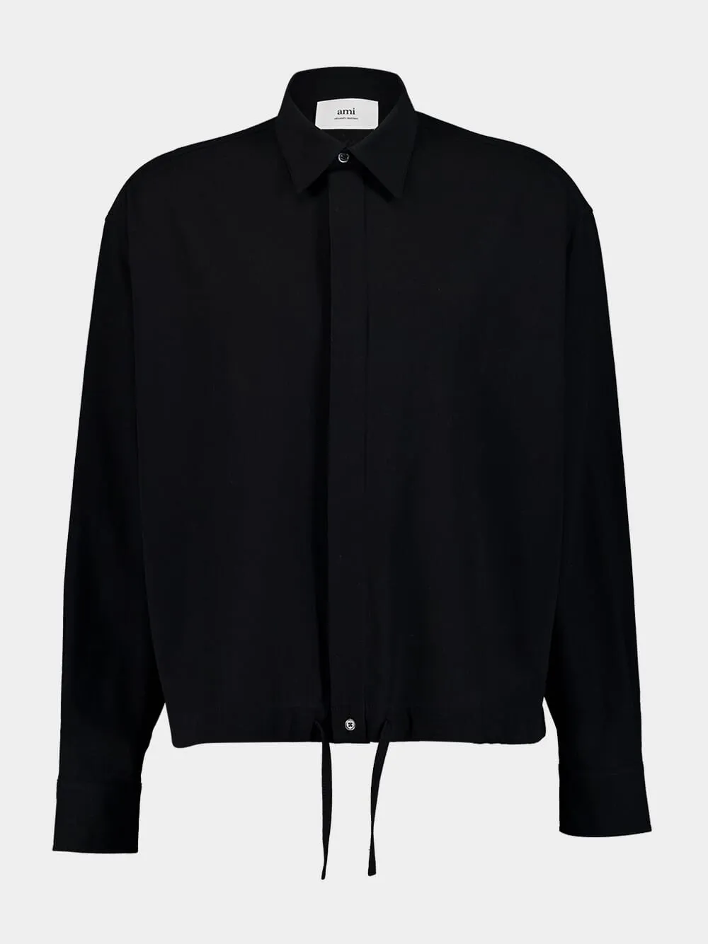 Cotton Crepe Drawstring Waist Shirt