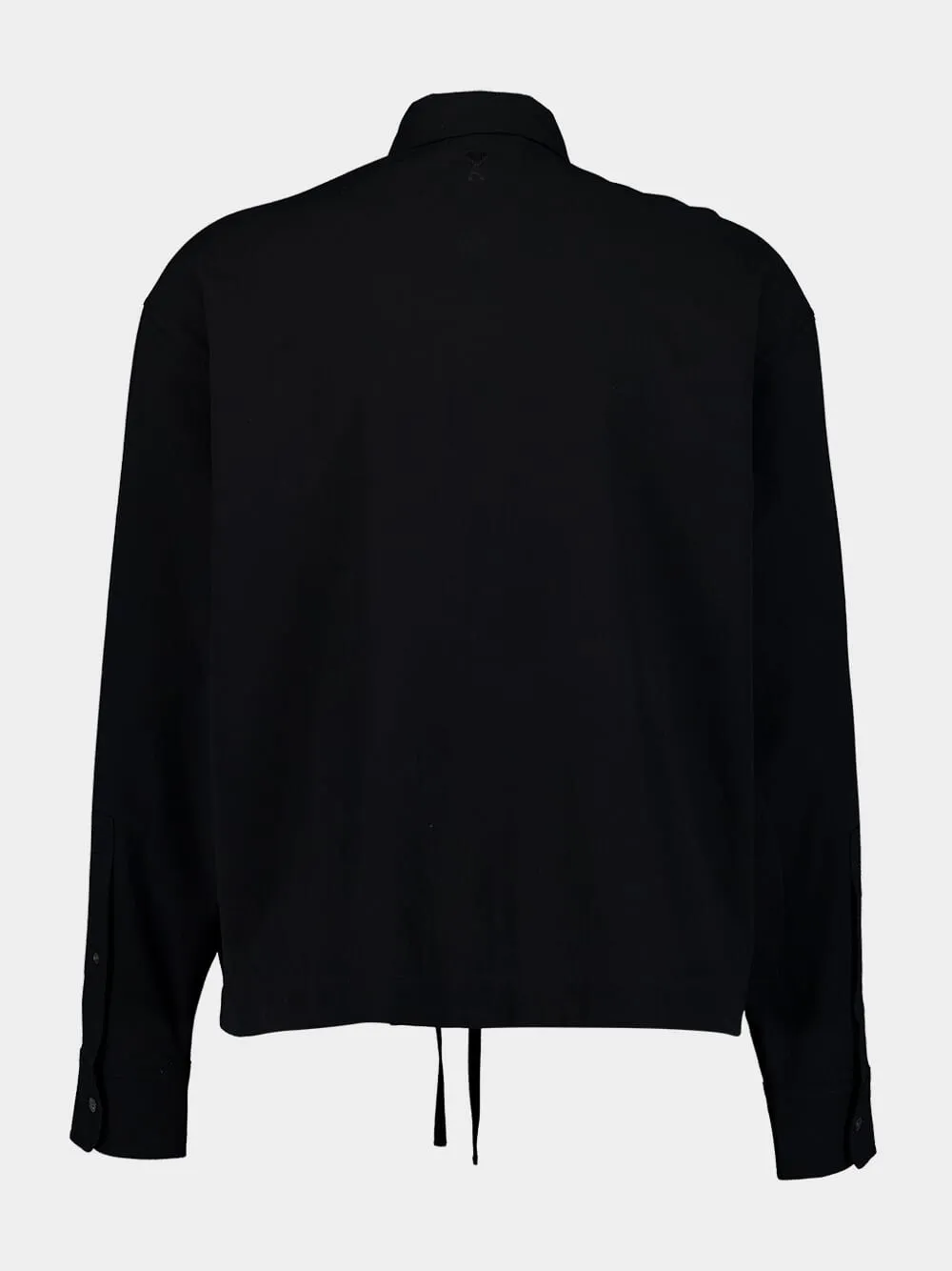 Cotton Crepe Drawstring Waist Shirt