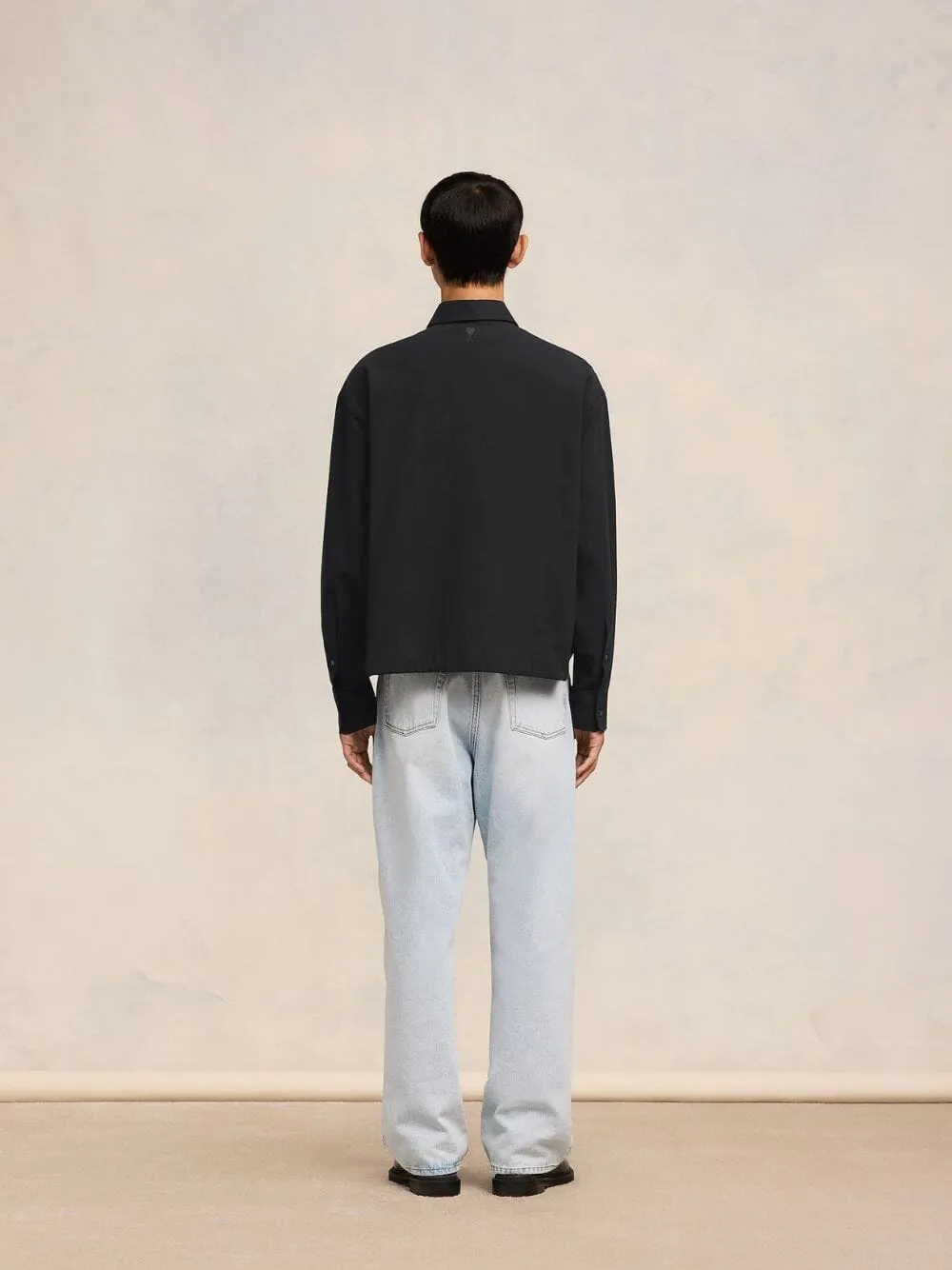 Cotton Crepe Drawstring Waist Shirt