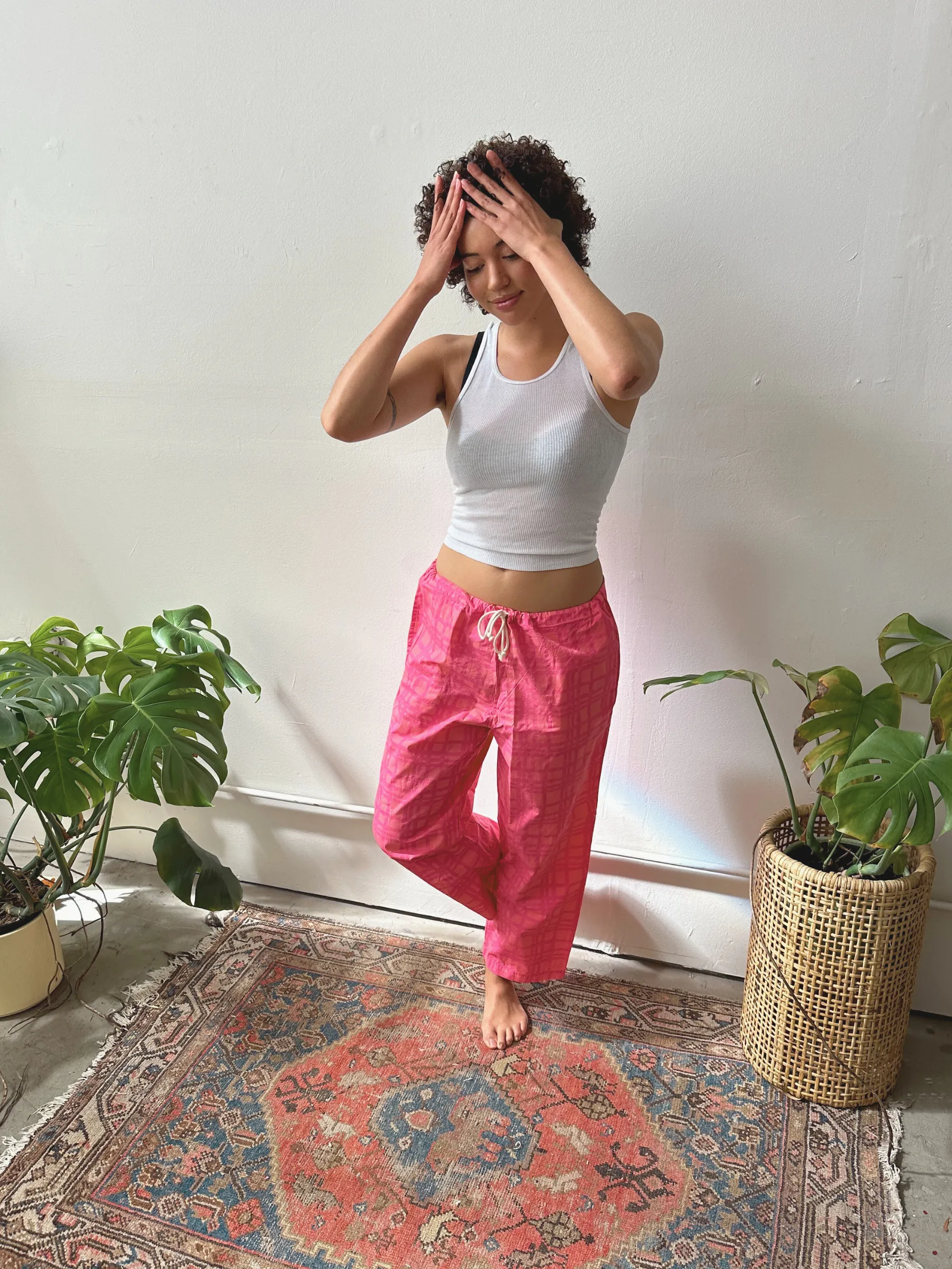 Cotton Poplin Pants - Darby - Pink Frosting