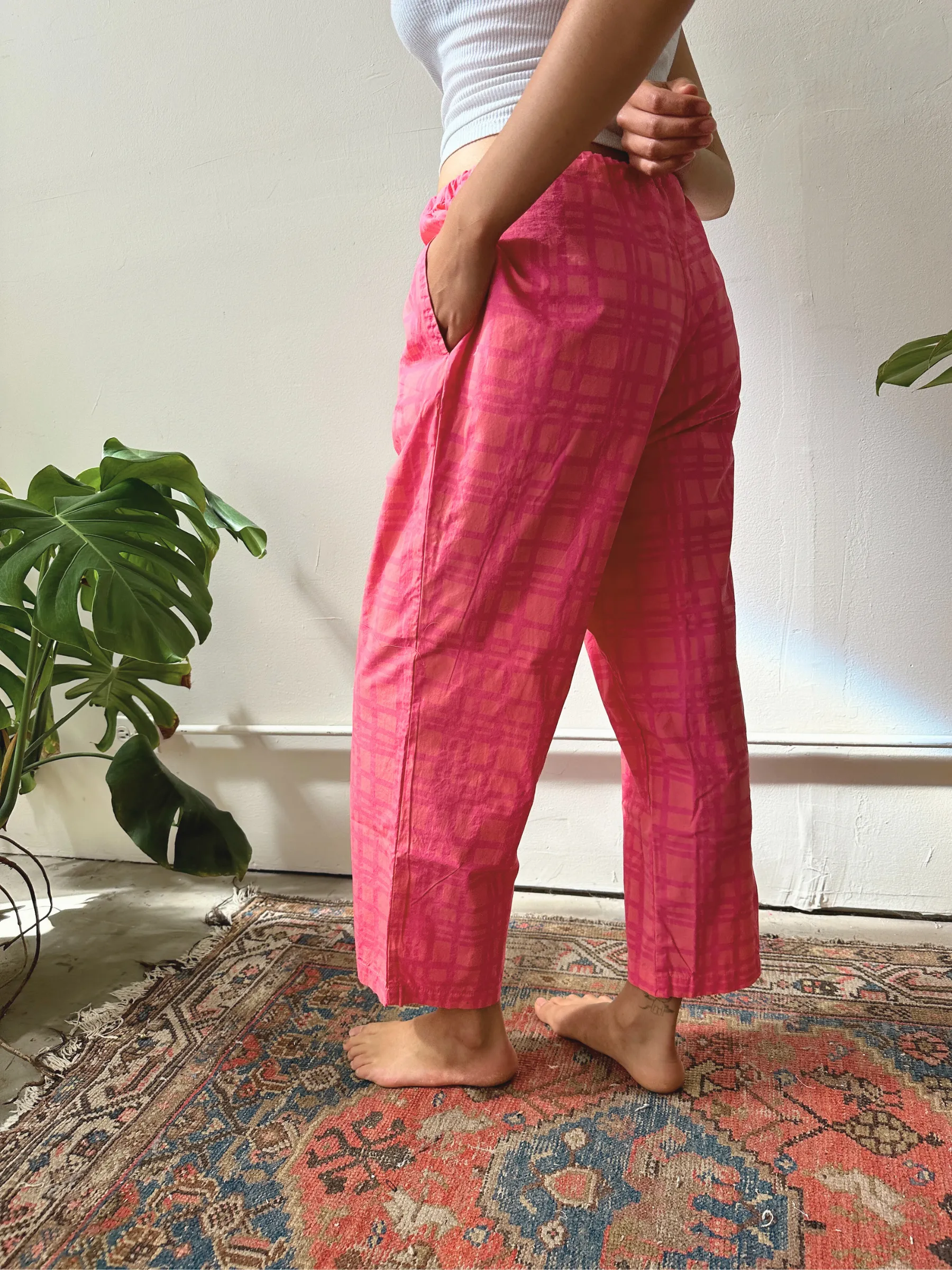 Cotton Poplin Pants - Darby - Pink Frosting