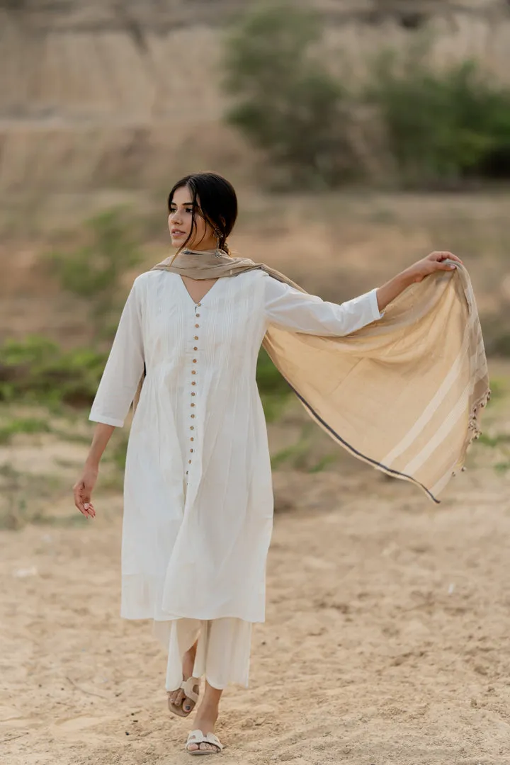 Creamy white kurta set