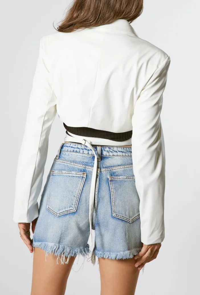 Cropped Belted Blazer