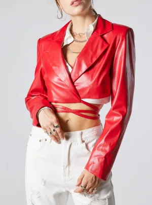 Cropped Belted Blazer