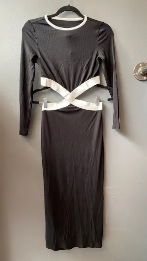 Cutout Knit Sheath Midi Dress