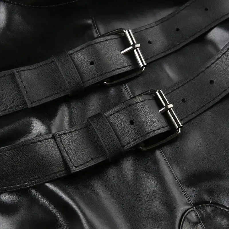 Cyberpunk Faux Leather Crop Top