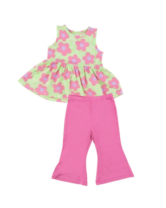 Daisy Pop Bamboo Peplum Tank Top & Bells