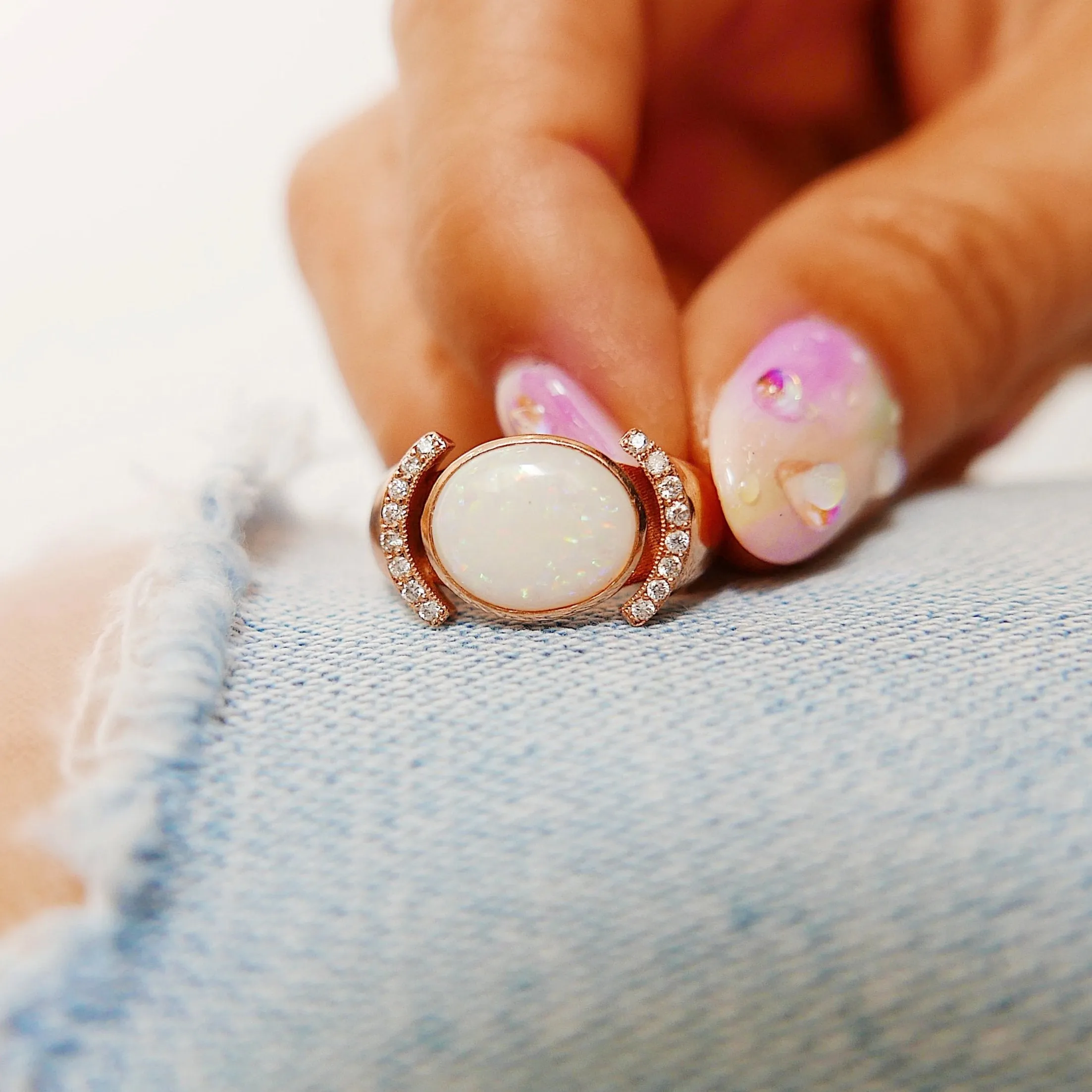 Dawne Opal & Diamond Ring