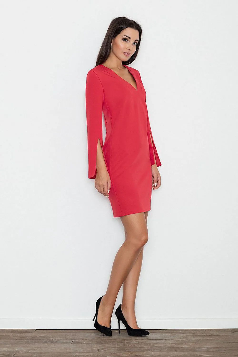 Day dress Polyester/Viscose Office Minimalist Split Sleeve Knee Length Dress