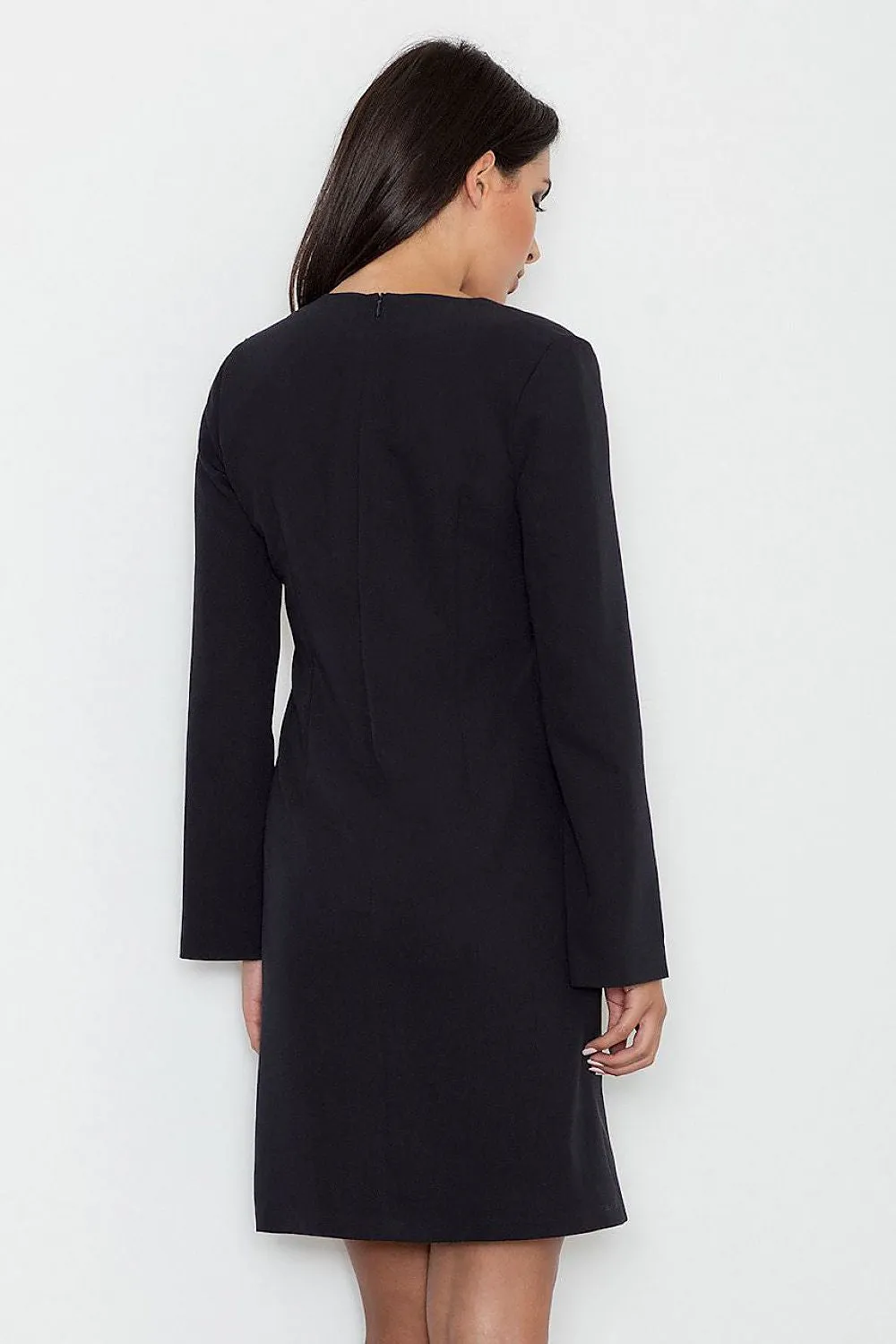 Day dress Polyester/Viscose Office Minimalist Split Sleeve Knee Length Dress